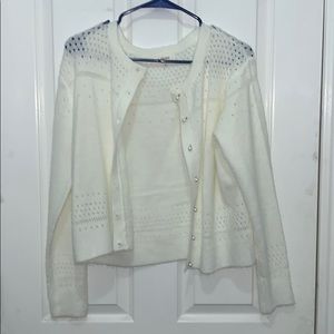 White button-up cardigan